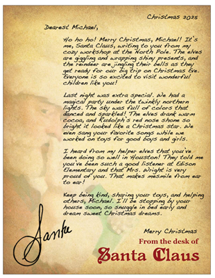 2025 A Magical Night | Letter from Santa
